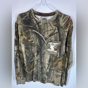 Russell Outdoors Realtree Camouflage Cotton Pocket LongSleeve Shirt Women Medium